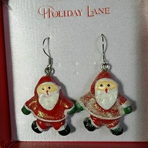 Festive Holiday Santa earrings